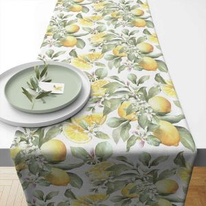 Ambiente Chemin de table en coton Citrons 40 x 150 cm