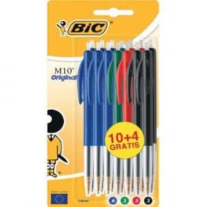 Bic M10 Original Stylos-Bille - Couleurs Assorties, Blister Format Spécial de 14