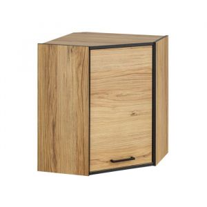 Meuble d'angle haut de cuisine "Carballo" - Naturel/Noir - L 60 x H 72 cm - Livraison gratuite