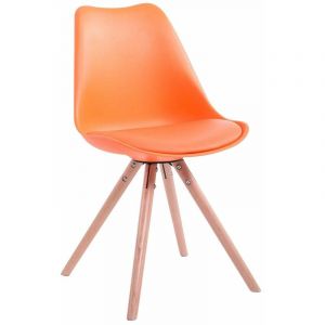 Image de CLP Chaise Toulouse similicuir pieds ronds orange Nature