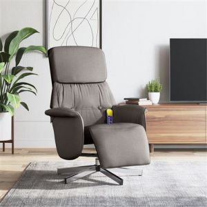 VidaXL Fauteuil inclinable de massage avec repose-pieds taupe tissu