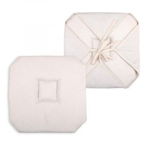 LOVELY CASA Coussin galette de chaise 4 rabats 40x40cm lin chinee