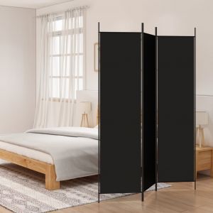 VidaXL Cloison de séparation 3 panneaux Noir 150x200 cm Tissu