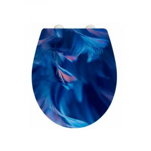 Wenko Abattant WC Original surface relief, abattant WC avec frein de chute -easy close-, fixation acier -fix clip- inox, Softness,