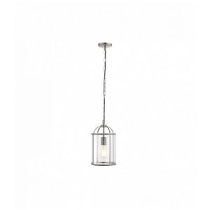 Endon Suspension Lambeth, nickel satiné et verre, 1 ampoule