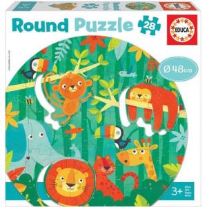 Educa Puzzle rond Jungle - 28 pièces