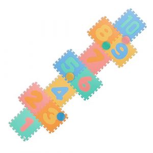 Relaxdays Tapis de Jeu avec nombres, 25 pi&egrave;ces en Tout, sans substances nocives, Lavable, Mousse, Multicolore
