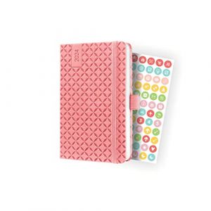 Sigel J4110 Jolie Agenda semainier 2024, couverture rigide, 9,5 x 15 cm, 174 pages, rosé