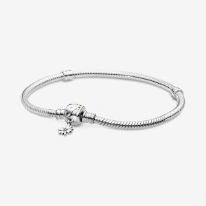 Pandora Bracelet Maille Serpent Fermoir Marguerite Moments - Taille 20 cm
