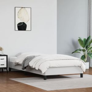 VidaXL Cadre de lit Blanc 100x200 cm Similicuir