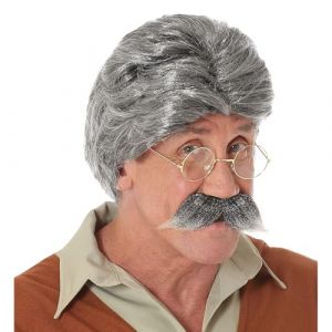 Widmann 02369 - Perruque Geppetto avec barbe, gris, cheveux synthétiques, perruque courte, grand-père