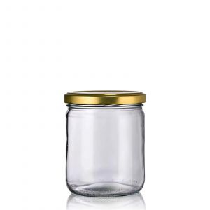 Lot de 12 bocaux 446mL couvercles or