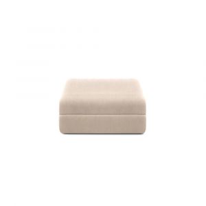 Pouf convertible et modulable 1 place en tissu lisse beige