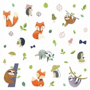 ROOMMATES Stickers muraux Forest Friends vinyl 41 pi&egrave;ces