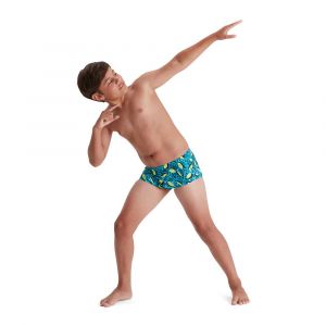 Image de Speedo Boxer De Bain Smileys 13 Cm Club Training Allover 11-12 Years Light Adriatic / Fluo Yellow / Black / Adriatic / Nordic T