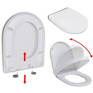 Abattant WC à fermeture en douceur Libération rapide carré blanc 02_0002892