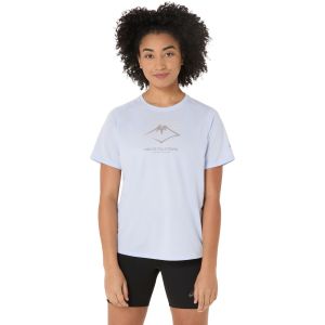 Asics T-shirt Fujitrail Logo manches courtes blanc pur femme - L