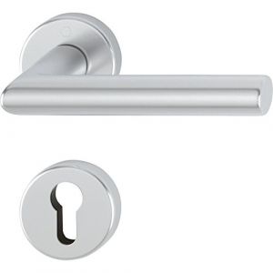 Hoppe Amsterdam poignée avec rosaces PZ cylindre profilé, 3286542 anodisé argent