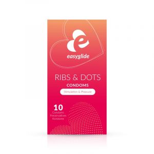 EasyGlide - Préservatifs Ribs and Dots - 10 pièces