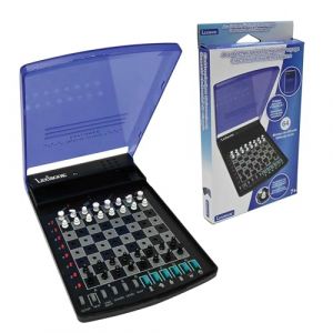 Lexibook Jeux d'échecs électronique de Voyage, 32 pièces, 64 Niveaux de difficulté, 1 à 2 Joueurs, Jeu de stratégie, Jeu de société Famille, LCG500, Bleu/Noir