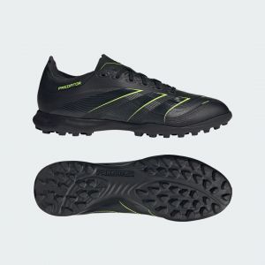 Adidas Mixte Predator League Turf Football Boots Chaussures, Core Black/Carbon/Lucid Lemon, 40 2/3 EU