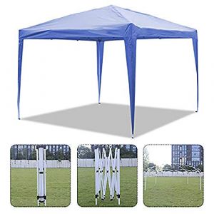ISE 3x3m Tonnelle de Jardin Tente R&eacute;ception Pavillon Al ini Pliable,Robuste,Imperm&eacute;able avec 4 Parois Lat&eacute;rales pour Jardin,F&ecirc;te,Camping,Festival,Bi&egrave;re UV50+