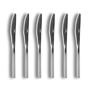 Ogo Living Lot de 6 couteaux &agrave; dessert en acier inoxydable, nature