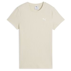 Puma Ess Elevated Geripptes T-shirt, pointure X-Small - ['Blanc'] - Taille X-Small