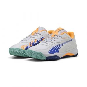 Puma Mixte Nova Smash Chaussure de Tennis, White-Vivid Blue-Heat Fire Black, 40 EU