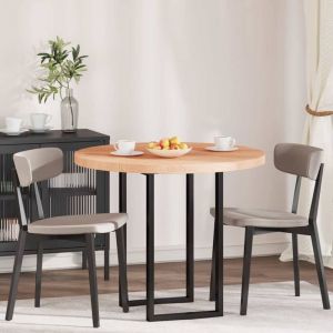 VidaXL Plateau de table Marron clair &Oslash; 90 x 4 cm Ch&ecirc;ne massif