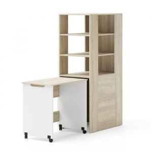Bureau avec &eacute;tag&egrave;re Samoa/Fuji &ndash; pour petite chambre, studio et chambre d&rsquo;adolescent