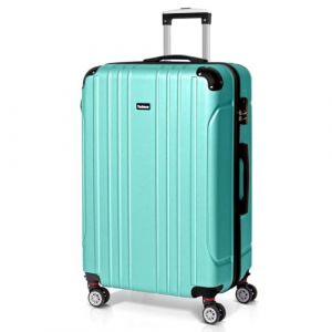 Todeco Valise Grande Taille 78cm, Valise de Voyage, 4 Doubles Roues, 78x51x28cm, Vert pin clair