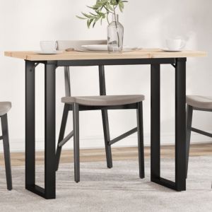 VidaXL Table À Manger Cadre En O 100x50x75,5 Cm Bois Pin Massif Fonte