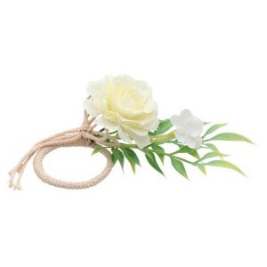 Ruedelafete Rond de Serviette Rose 5cm, crème