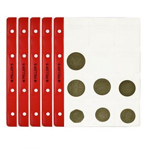10 Feuilles pour collection de pièces de monnaie, pour Classeur M. 12 Pochettes 46mm X 50mm, pour monnaies jusqu'à 40 mm de diamètre