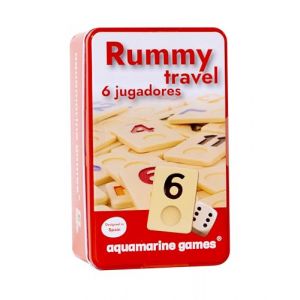 Aquamarine Games - Rummy Travel 6 Joueurs, Multicolore
