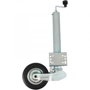 Roue Jockey - 500kg - Tube acier 60mm - Escamotable - Bride de fixation soudée multi-trous - Universelle tous types de remorques