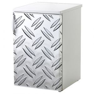 Plage Sticker réfrigérateur et lave vaisselle, métal strié design déco, 75 cm X 49 cm