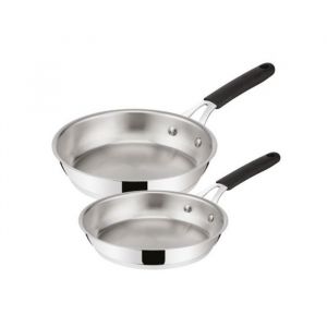 Lagostina Lot de 2 poêles - Ø24 et 28 cm - Tempra - Inox