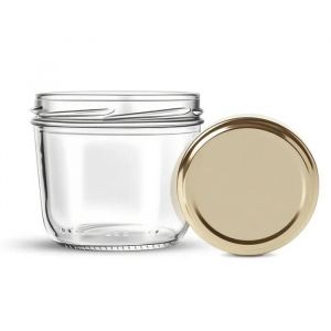Lot De 6 Bocaux-Verrine Conique 240ml-Avec Les Couvercles Dor&eacute;s