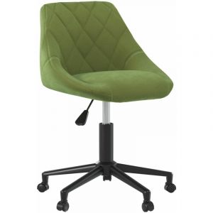 VidaXL Chaise pivotante de bureau Vert clair Velours