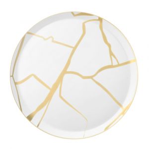 Medard de noblat Assiette à dessert en Porcelaine Or