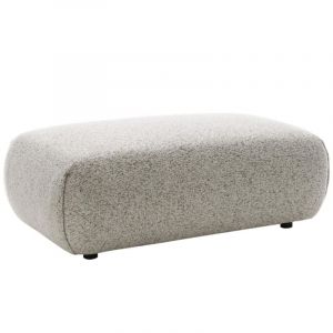 Pouf en tissu chiné gris clair MONELIA