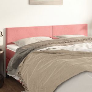 VidaXL T&ecirc;tes de lit 2 pcs Rose 90x5x78/88 cm Velours