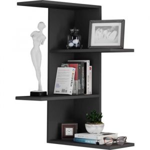 Ebuy24 - Balos étagère d'angle 3 tablettes noir. - Noir