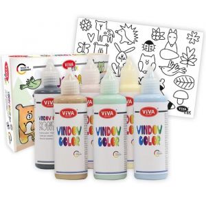 Peinture acrylique - Viva Decor - KIDS Window Color Set Nordic Friends- 6x90ml
