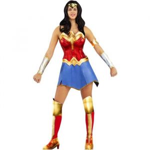 Funidelia | Déguisement Wonder Woman pour Femme Super héros, DC Comics - Déguisement pour Adultes et Accessoires pour Halloween, Carnaval et fêtes - Taille L - Rouge