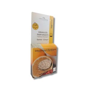 TopFilter 0720950 Lot de 4 sachets de granulés parfumés Senteur Santal Citron pour aspirateur, désodorisant aspirateur, Parfum aspirateur, Maïs, 4 x 6 grammes