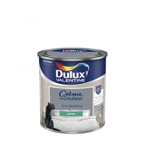 Image de Dulux Valentine Peinture Crème De Couleur Satin Gris Building 0.5 L