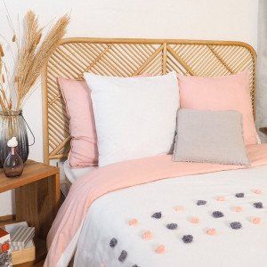 Housse de couette et deux taies coton (260 cm) Poupie Blanc